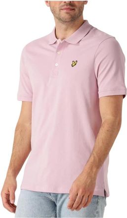 Lyle & Scott Tops, Heren, Roze, XL, Effen Poloshirt in Fris Roze
