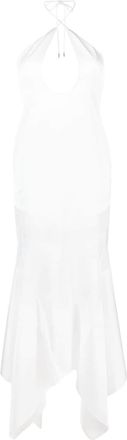 The Attico Saskia halterneck maxi dress - women - Polyester/Polyester - 40 - White