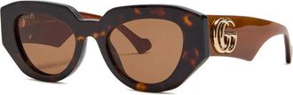 Gucci Zonnebril met logo - Bruin