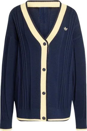 adidas (WMNS) adidas Cable Knit Cardigan Asia SIzing Night Indigo KT1859