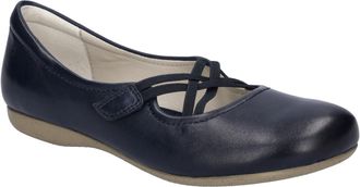 Josef Seibel Riemchenballerina JOSEF SEIBEL Fiona 39, Damen, Gr. 36, blau (nachtblau), Leder, Schuhe Riemchenballerina, Festtagsschuh, Slipper, Komfortschuh mit &uuml;b