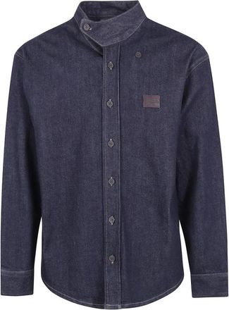 Emporio Armani Heren, Overhemden, Blauw, Maat: 2XL Denim