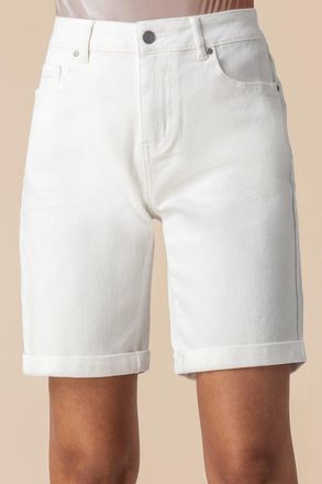 Roman Turned Hem Denim Stretch Shorts