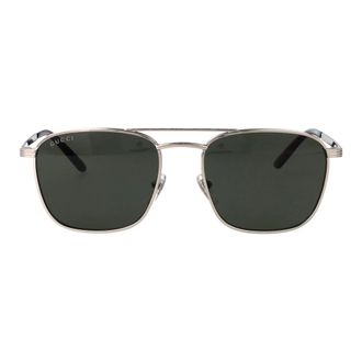Gucci Vierkante Zonnebril - Heren - Accessoires - Grijs - Maat: 54 MM