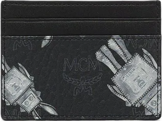 MCM Aren Card Case in Rabot Visetos in Black at Nordstrom