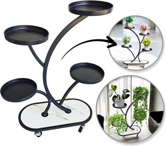 OEM Soporte Met&aacute;lico Para Flores Ecarla Con Ruedas, 50x25x80cm Sz43cz