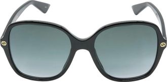 Gucci Occhiali da sole tondi con logo - Nero