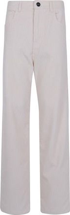 R&oacute;he Bruun Signature Baggy Corduroy Broeken - Dames - Wijde Broeken - Wit - S - Broeken