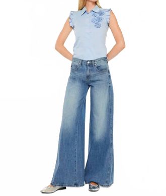 Kancan Jocy Mid Rise Super Wide Jeans In Medium Wash