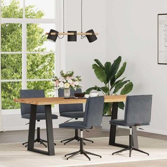 vidaXL Vidaxl - Sillas De Comedor 4 Unidades Terciopelo Gris Oscuro