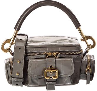 Chlo&eacute; Croc-Embossed Shoulder Bag