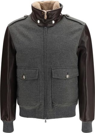 Brunello Cucinelli Chaqueta Bomber de Cachemira de Castor - Jackets - Hombre - Gris - XL