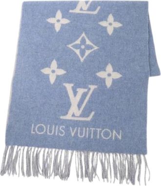 Louis Vuitton Pre-owned Vintage Stola - Dames - Vintage Accessoires - Blauw - ONE Size - Kasjmier - Vintage