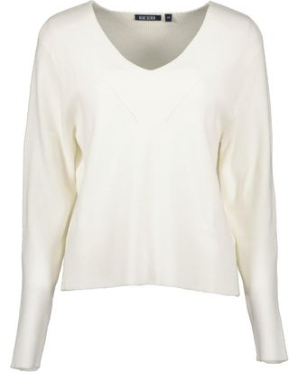 Blue Seven Strickpullover BLUE SEVEN Blue Seven Pullover, Damen, Gr. 38, weiss (0100, sanftes wei&szlig;), 50% Viskose, 28% Polyester, 22% Polyamid, normal, V-Ausschni