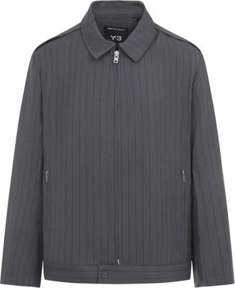 Yohji Yamamoto Pinstripe Refined Wool UT Blouson - Heren - Bomber jackets - Grijs - XL - Wol - Jassen