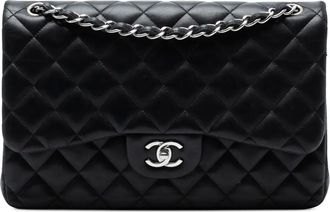 Chanel Borsa a spalla Classic Double Flap Jumbo in pelle di agnello 2014 - Nero