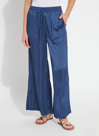 Lyss&eacute; The Packable Pleated Palazzo Pant - Capri Blue (28 Inseam)