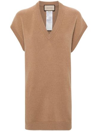 Gucci Top met open rug - Beige