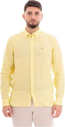 Tommy Hilfiger Geverfd Regular Fit Shirt - Heren - Casual Overhemden - Geel - S - Overhemden