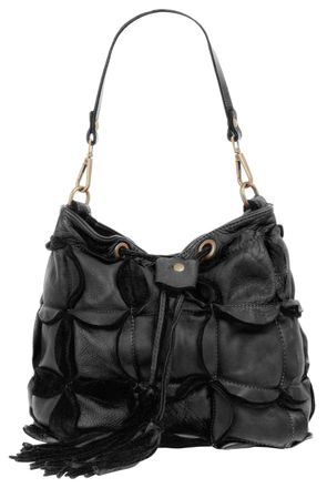 Samantha Look Henkeltasche SAMANTHA LOOK, Damen, Gr. B/H/T: 24cm x 22cm x 17cm onesize, schwarz, Leder, Taschen Henkeltasche, echt Leder, Made in Italy