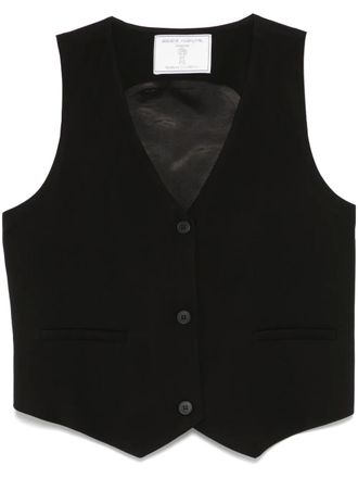 Société Anonyme Ernest waistcoat - women - Viscose/Polyester/Viscose - L - Black