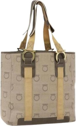 Ferragamo Pre-owned Canvas Tote Bag - Dames - Vintage Shopper - Beige - ONE Size - Vintage