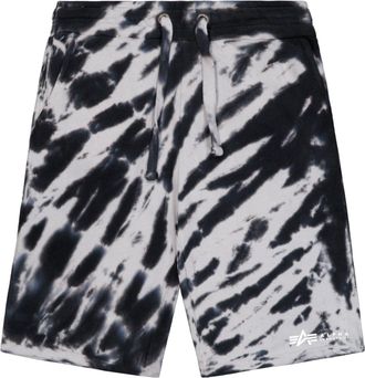 Alpha Industries Sweatshorts ALPHA INDUSTRIES Tie Dye Shorts, Herren, Gr. XL, Normalgr&ouml;ssen, schwarz, Obermaterial: 80% Baumwolle, 20% Polyester, Hosen Sweatshorts