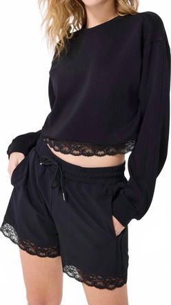 Terez Lace Trim Short In Black
