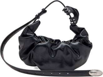 Diesel Small Gathered Hobo Bag with Adjustable Strap and Logo Detail