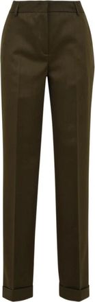Douuod Broeken - Dames - Straight fit broeken - Groen - M - Polyester - Broeken