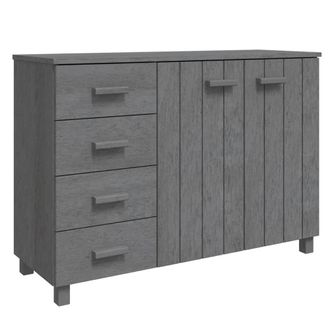 Berkfield Home Sideboard HAMAR Dark Grey 113x40x80 cm Solid Wood Pine | Size: 113 x 40 x 80 cm