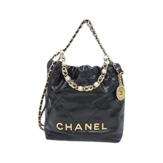 Chanel Pre-owned 22 Calfskin Mini Bag - Dames - Pre-owned - Zwart - Maat: ONE Size Leer