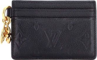 Louis Vuitton Black Monogram Empreinte Leather Lv Charms Card Holder (Authentic Pre-Loved)