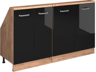 Vicco Conjunto De Armarios Para Techo Inclinado Rion, Roble Negro/dorado De Alto Brillo, Lote De 2, Vicco