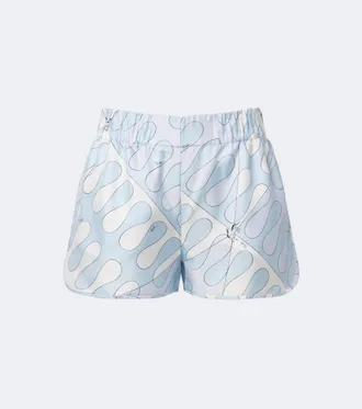 Pucci Shorts Leocorno de sarga de seda