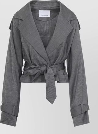 Frankie Shop short trench jacket belted waist epaulettes