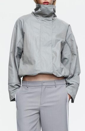 Lioness Shoreline Windbreaker Jacket in Silver at Nordstrom, Size X-Large