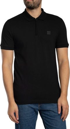 HUGO BOSS Passer Zip Polo Shirt, Zwart