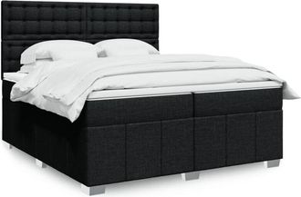vidaXL Cama Con Luces De Tiras Led Negro 180 X 200 Cm Tela