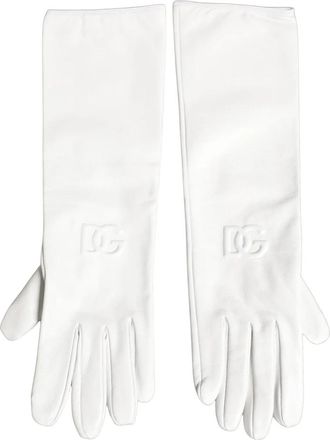Dolce & Gabbana Guanto Corto - Dames - Handschoenen - Wit - ONE Size - Leer - Accessoires