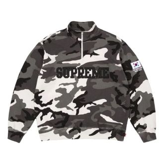 SUPREME SS26 Shop Flag Half Zip Pullover Snow Camo-Seoul SUP-SS26-006-SNWCAMO