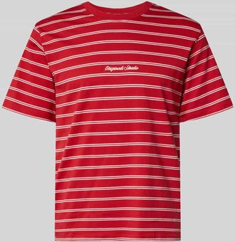 Jack & Jones Jack & Jones T-Shirt mit Streifenmuster und Rundhalsausschnitt in Rot, Gr&ouml;&szlig;e XXL