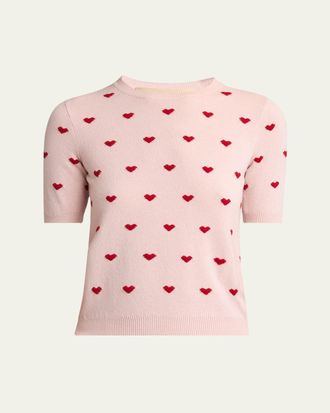 Valentino Garavani Crewneck Heart Jacquard Sweater