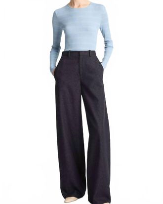 Vince Striped Long Sleeve Crew Top In Amalfi Combo