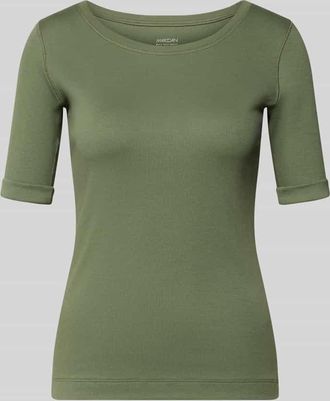 Marc Cain Slim Fit T-Shirt aus Baumwoll-Mix in Oliv, Gr&ouml;&szlig;e 34