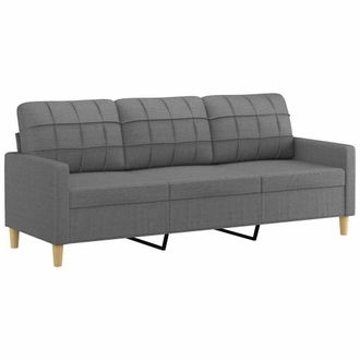 vidaXL Sof&aacute; De 3 Plazas De Tela Gris Oscuro 180 Cm Vidaxl