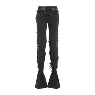 Alexander McQueen Flare Jeans, female, Black, W26, Black Jeans for Women Aw24