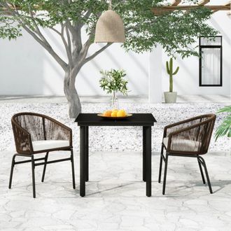vidaXL Juego De Comedor De Jard&iacute;n 3 Piezas Marr&oacute;n Vidaxl