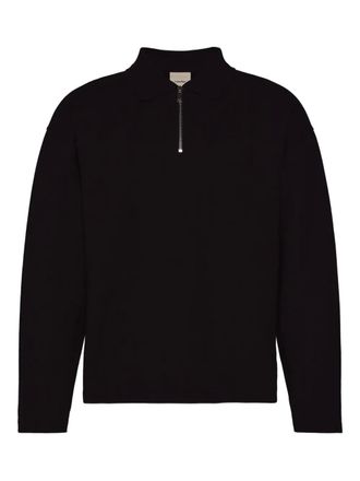 Calvin Klein long-sleeve polo shirt - men - Polyester/Cotton/Modal/Elastane - M - Black