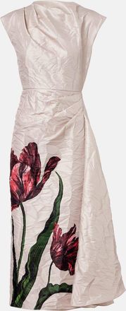 Erdem Floral draped satin midi dress